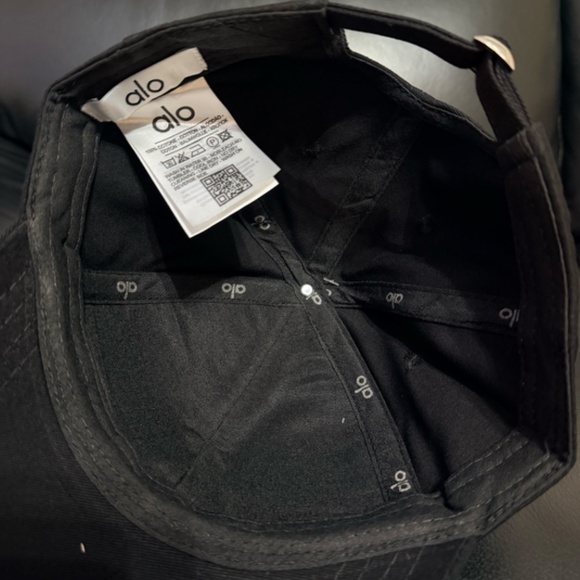 NEW ALO YOGA BLACK ADJUSTABLE UNISEX HAT BASEBALL CAP - Picture 3 of 3